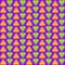 Pattern of orange hearts and lime strips on the eggplant background