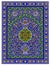 Pattern in oriental style.Ceramic decorations of Shir Dor madrasah of the Registan complex. Samarkand.