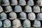 Pattern pile of vintage military helmet