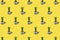 Pattern with pineapple fruit in a sunglasses - on an pastel yellow background. Ultimate grey colored glasses. Summer