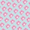 Pattern of pink head pig on blue background