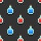 Pattern with pixel blue and red potions