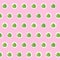 Pattern of plates with lightly fried brussels sprouts on the neon pink drop