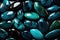 Pattern of polished smooth stones turquoise