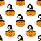 Pattern with pumpkin in hat