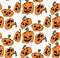 Pattern of pumpkins for Halloween, the day of all the saints.