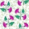 Pattern purple bells on a light background