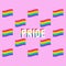 Pattern Rainbow flag and text pride, isometric vector icon set