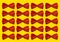 Pattern of red bow ties isolated on yellow background.