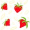 pattern red bright strawberry on a white background