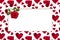 Pattern red heart rose petals greeting card billet