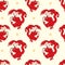 pattern red oriental chinese dragon design on background