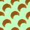 Pattern of repeating croissants on turquoise background. Vector illustration. Design element. Images for use in design