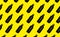 Pattern of reusable eco, aluminum thermo water bottle black of color, isolated on yellow background.