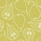 Pattern with ripe pears. Stylized hand drawn