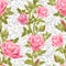 Pattern with roses on an openwork background.