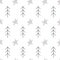 Pattern Scandinavian kids doodles elements monochrome fir tree elements and star background