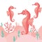 Pattern seahorse and seaweed isolated icon
