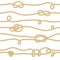 Pattern seamless background with marine rope knots in different directions.