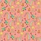 Pattern seamless kids with outdoor doodle element. Seamless childish pattern with hand drawn houses and abstract elements. Cute