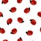 Pattern seamless with red ladybugs vector illustration