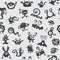 Pattern seamless texture monsters UFO bacteria virus dark