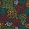 Pattern seamless texture ufo alien monsters bacteria human virus