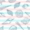 Pattern Seashells sketch vector illustration.