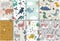 Pattern set with different animals for kids clothes,fabric