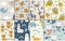 Pattern set with different animals for kids clothes,fabric