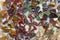Pattern of small coloured semi-precious pebbles. Texture