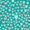 Pattern with smiling cats.