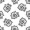 The pattern of the spiral icon, with spikes of the shell. Seamless doodle-style shell pattern, side view, spiral shape with