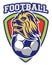 Pattern of sport badge for team with lion and ball