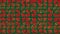 A pattern with squares in a rolling wave design in the colors red and green. AI generated illustration.