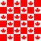 A pattern with a stylized flag of Canada. Suitable for textiles or packaging paper. Red Maple leaf. The Chess pattern