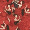 Pattern with tango and flamenco dancers.