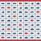 Pattern with tricolor military machines flat icons