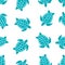 Pattern with turquoise turtles