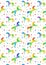Pattern with unicorn silhouettes with rainbow fill and multicolors stars