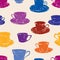 Pattern of the various teacups