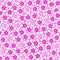 Pattern with violet hibiscups flowers with transparent overlays