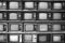 Pattern wall of pile black and white retro television