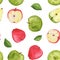 Pattern of watercolor apples