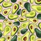 Pattern of watercolor avocado 1