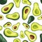 Pattern of watercolor avocado 2