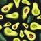 Pattern of watercolor avocado 2