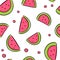 Pattern watermelon bright with contour. for background print fabric
