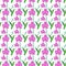 pattern which depicts a bird hummingbird flowers and orchid buds