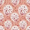 A pattern of white balloons with hearts. Frosted balls with hearts. Background for printing on textiles and
